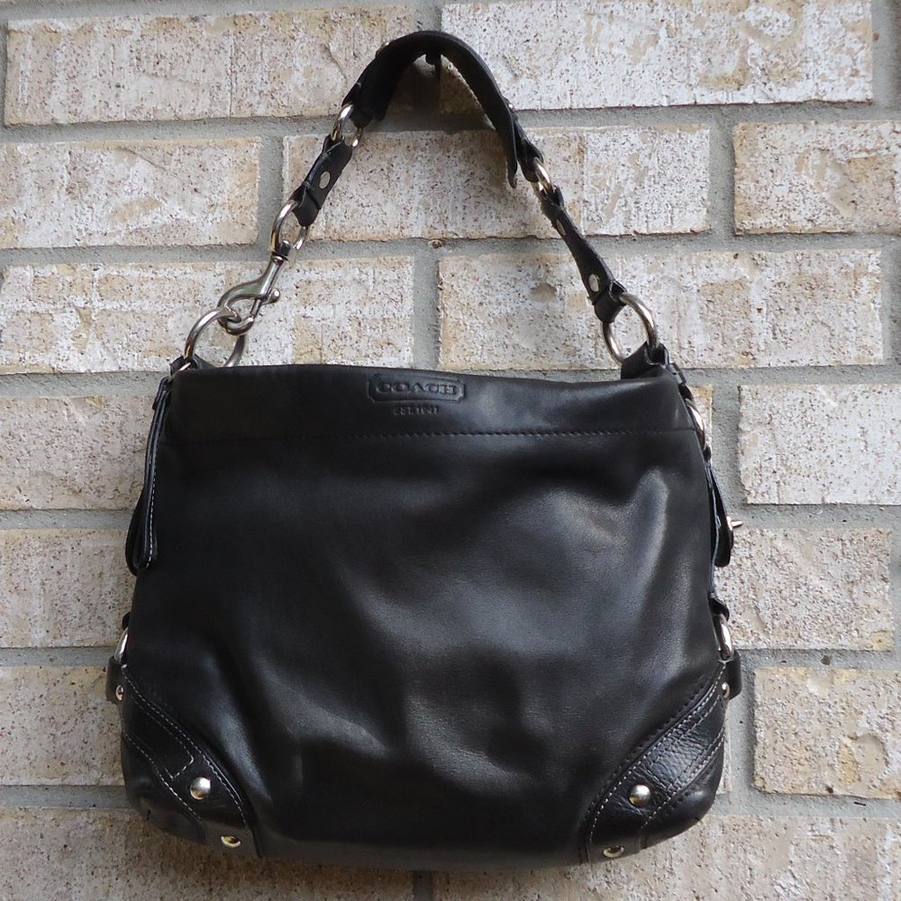 COACH Leather Carly duffle shoulder bag.